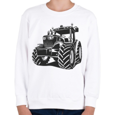PRINTFASHION Traktor - Fekete-fehér - Gyerek pulóver - Fehér