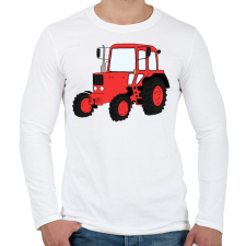 PRINTFASHION Traktor - Férfi hosszú ujjú póló - Fehér férfi póló