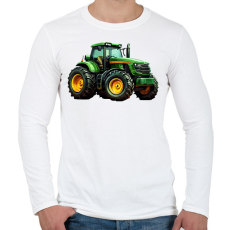 PRINTFASHION Traktor  - Férfi hosszú ujjú póló - Fehér