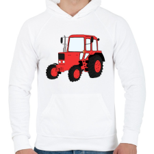 PRINTFASHION Traktor - Férfi kapucnis pulóver - Fehér férfi pulóver, kardigán