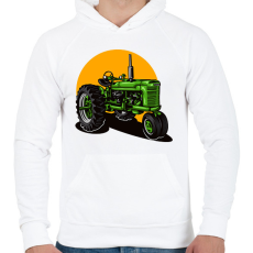 PRINTFASHION traktor - Férfi kapucnis pulóver - Fehér