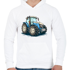 PRINTFASHION Traktor  - Férfi kapucnis pulóver - Fehér