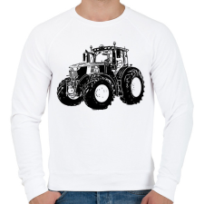 PRINTFASHION traktor - Férfi pulóver - Fehér férfi pulóver, kardigán