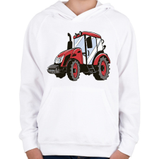 PRINTFASHION Traktor - Gyerek kapucnis pulóver - Fehér gyerek pulóver, kardigán
