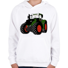 PRINTFASHION Traktor  - Gyerek kapucnis pulóver - Fehér gyerek pulóver, kardigán