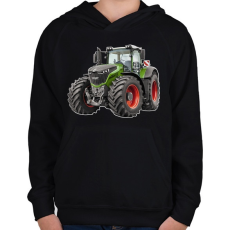 PRINTFASHION Traktor - Gyerek kapucnis pulóver - Fekete