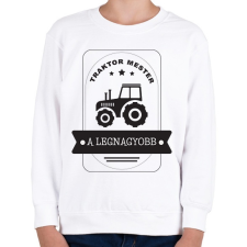 PRINTFASHION Traktor mester - A legnagyobb - Gyerek pulóver - Fehér gyerek pulóver, kardigán