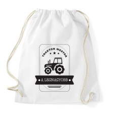 PRINTFASHION Traktor mester - A legnagyobb - Sportzsák, Tornazsák - Fehér tornazsák