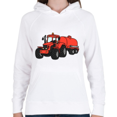 PRINTFASHION Traktor  - Női kapucnis pulóver - Fehér