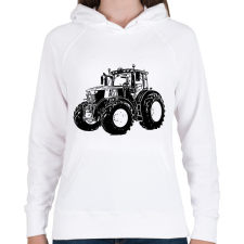 PRINTFASHION traktor - Női kapucnis pulóver - Fehér női pulóver, kardigán