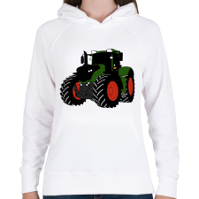 PRINTFASHION Traktor - Női kapucnis pulóver - Fehér női pulóver, kardigán