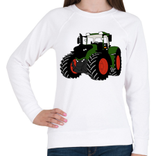 PRINTFASHION Traktor  - Női pulóver - Fehér női pulóver, kardigán