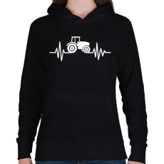 PRINTFASHION Traktor pulzus - Női kapucnis pulóver - Fekete