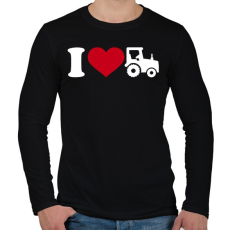 PRINTFASHION Traktor szerelem - Férfi hosszú ujjú póló - Fekete