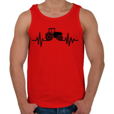 PRINTFASHION Traktor szívritmus - Férfi atléta - Piros
