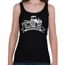 PRINTFASHION Traktorok ásza - Fehér - Női atléta - Fekete