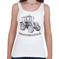 PRINTFASHION Traktorológus - Női atléta - Fehér női trikó