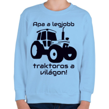 PRINTFASHION Traktoros Apa - Gyerek pulóver - Világoskék gyerek pulóver, kardigán