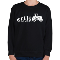 PRINTFASHION Traktoros evolúció - Gyerek pulóver - Fekete