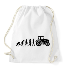 PRINTFASHION Traktoros evolúció - Sportzsák, Tornazsák - Fehér tornazsák