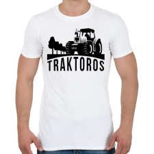 PRINTFASHION Traktoros - Férfi póló - Fehér férfi póló