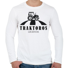 PRINTFASHION Traktoros legenda - Férfi hosszú ujjú póló - Fehér férfi póló