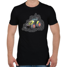 PRINTFASHION Traktoros legenda - Sárga traktor - Férfi póló - Fekete