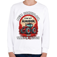 PRINTFASHION Traktoros minta - Gyerek pulóver - Fehér