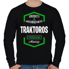 PRINTFASHION Traktoros prémium minőség - Férfi pulóver - Fekete