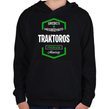 PRINTFASHION Traktoros prémium minőség - Gyerek kapucnis pulóver - Fekete gyerek pulóver, kardigán