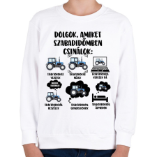 PRINTFASHION Traktoros szabadidő - Gyerek pulóver - Fehér gyerek pulóver, kardigán