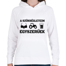 PRINTFASHION Traktoros szükségletek - Női kapucnis pulóver - Fehér női pulóver, kardigán