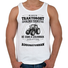 PRINTFASHION TRAKTOROS SZÜLINAP - Augusztus - Férfi atléta - Fehér