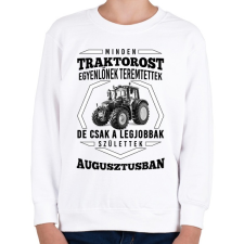 PRINTFASHION TRAKTOROS SZÜLINAP - Augusztus - Gyerek pulóver - Fehér gyerek pulóver, kardigán