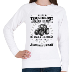 PRINTFASHION TRAKTOROS SZÜLINAP - Augusztus - Női pulóver - Fehér