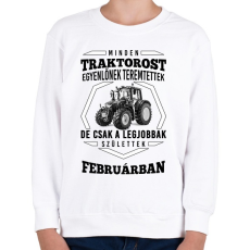 PRINTFASHION TRAKTOROS SZÜLINAP - Február - Gyerek pulóver - Fehér