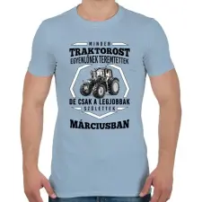 PRINTFASHION TRAKTOROS SZÜLINAP - Március - Férfi póló - Világoskék férfi póló