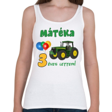 PRINTFASHION Traktoros szülinap - Női atléta - Fehér női trikó