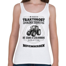 PRINTFASHION TRAKTOROS SZÜLINAP - November - Női atléta - Fehér női trikó