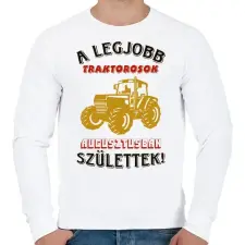 PRINTFASHION Traktoros szülinapja augusztus - Férfi pulóver - Fehér férfi pulóver, kardigán