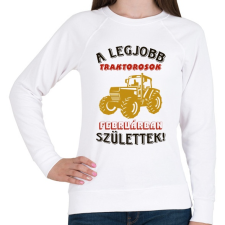 PRINTFASHION Traktoros szülinapja február - Női pulóver - Fehér női pulóver, kardigán