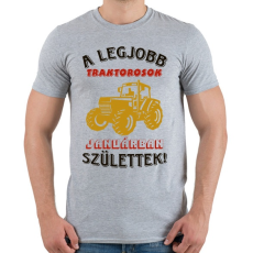 PRINTFASHION Traktoros szülinapja január  - Férfi póló - Sport szürke