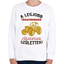 PRINTFASHION Traktoros szülinapja július - Gyerek pulóver - Fehér gyerek pulóver, kardigán