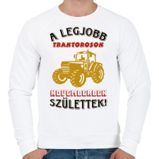 PRINTFASHION Traktoros szülinapja november - Férfi pulóver - Fehér férfi pulóver, kardigán