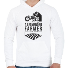 PRINTFASHION Traktorosoké a világ - Férfi kapucnis pulóver - Fehér férfi pulóver, kardigán