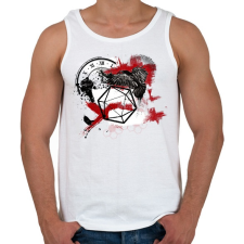 PRINTFASHION Trash polka D20 - Férfi atléta - Fehér atléta, trikó