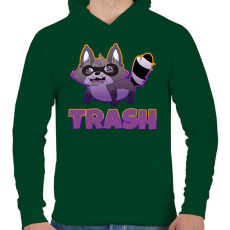 PRINTFASHION Trashpanda - Férfi kapucnis pulóver - Sötétzöld