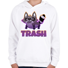 PRINTFASHION Trashpanda - Gyerek kapucnis pulóver - Fehér gyerek pulóver, kardigán