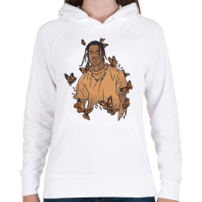 PRINTFASHION Travis Scott - Női kapucnis pulóver - Fehér női pulóver, kardigán