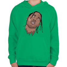 PRINTFASHION Travis Scott önkívület - Gyerek kapucnis pulóver - Zöld gyerek pulóver, kardigán